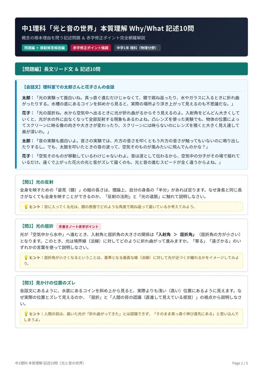 自作の記述問題